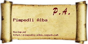 Pimpedli Alba névjegykártya
